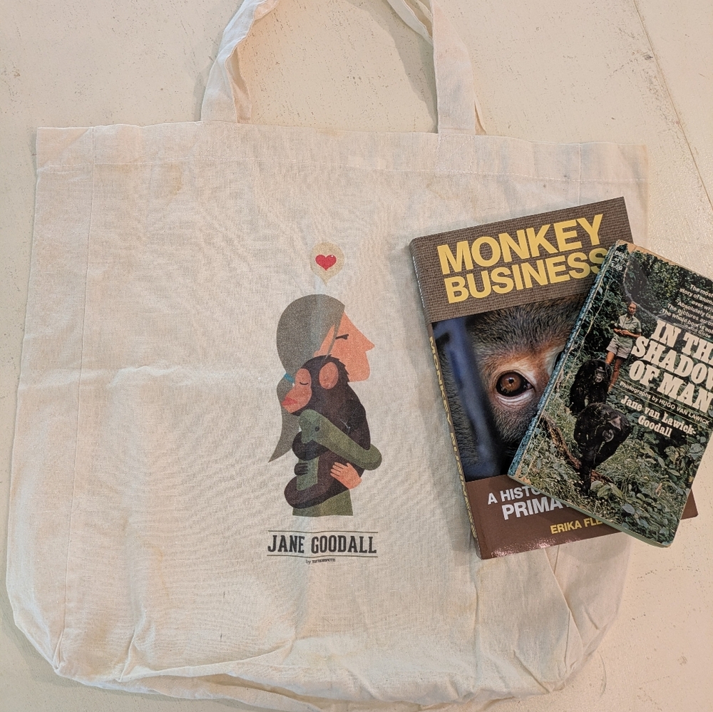 Jane Goodall Tote Bag with Books